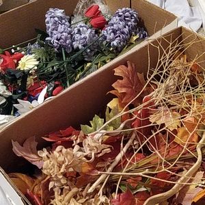 Fall fake flowers and leaves for crafting